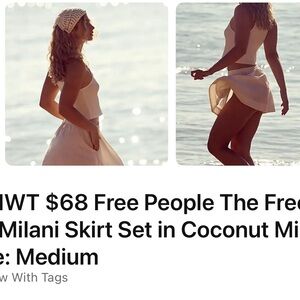 Free People Cream Skirt Set